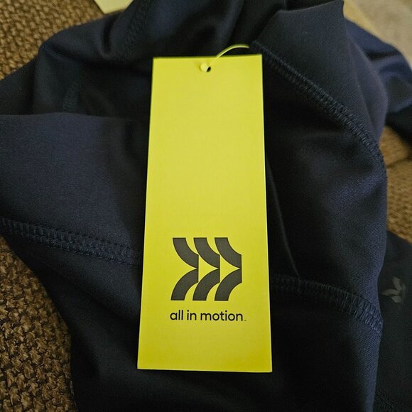 All In Motion Womens Navy Blue Leggings Size XS High Waisted Workout Running Gym - Picture 7 of 7